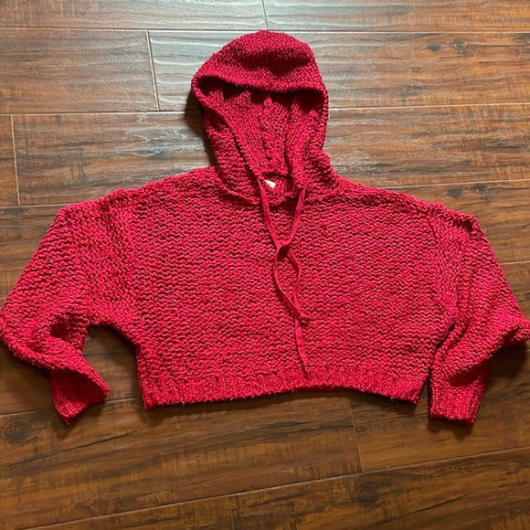 Anthropologie Pilcro cherry red NEW Hoodie Sweater - Picture 1 of 3